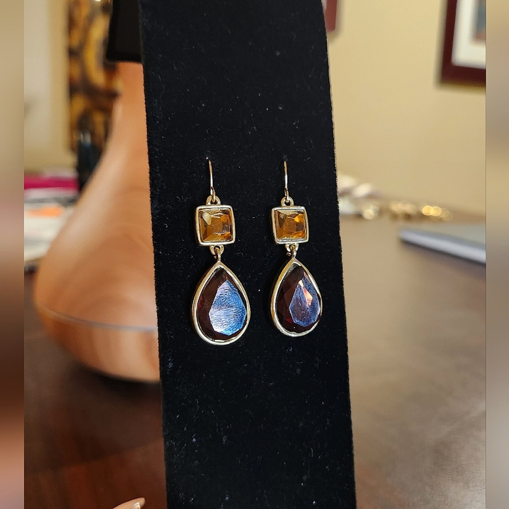 Vintage Style Jeweled Drop Earrings